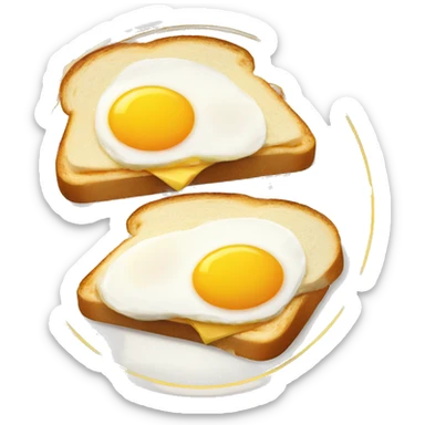 a plate of double egg sandwich sticker