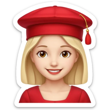 red hat and red dress girl sticker