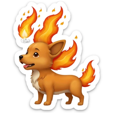 Dog that ate a fire-hot wing breathing fire sticker