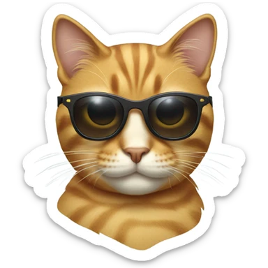 Cat with sunglasses sticker