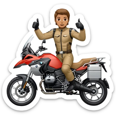 bmw gs 1200 rider giving a thumbs up sticker