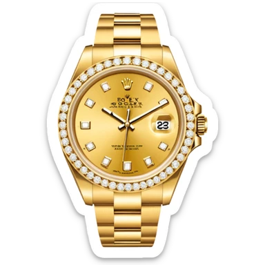 Gold Rolex watch with Diamonds high quality and realistic detailed  sticker