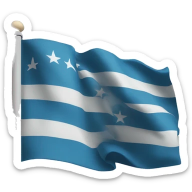 A flag with a blue unique color and with text inside "FREE" sticker