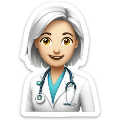 young european doctor-woman-happy sticker