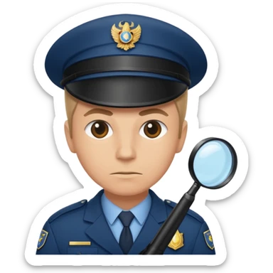 enquêteur de la gendarmerie recherchant des preuves sticker