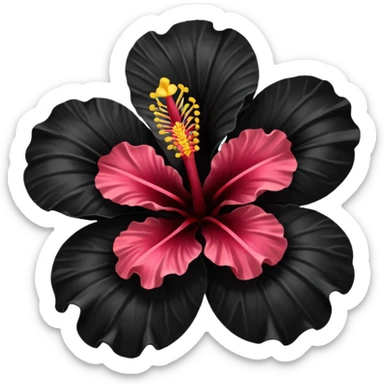 Black hibiscus flower  sticker