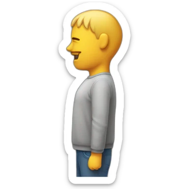 man bangs his head against the wall sticker