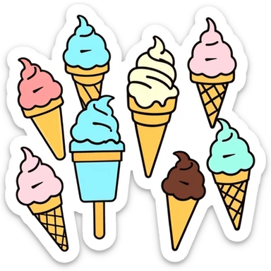 A lot of ice cream sticker