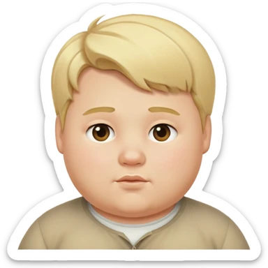 A blonde boy who is fat sticker