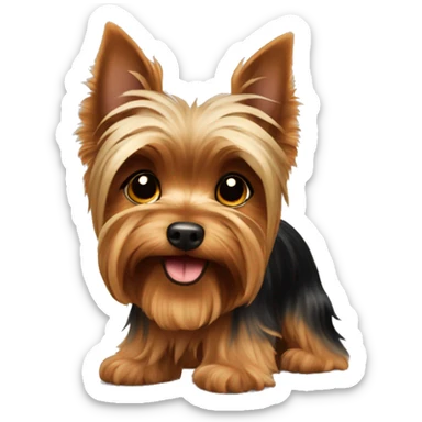 brown yorkshire terrier sticker