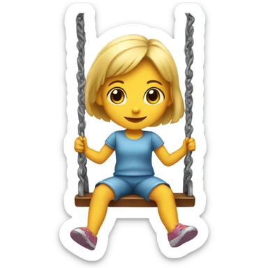 Little girl on a swing sticker