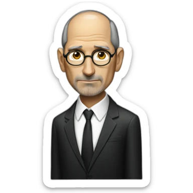 Steve Jobs sad wearing suit sticker