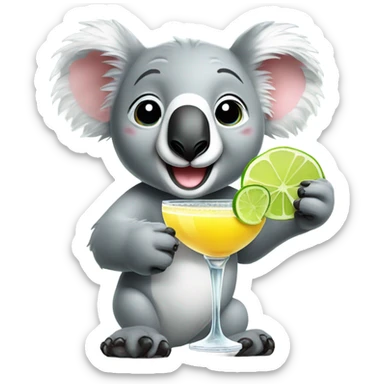 Koala bear in love with a margarita  sticker