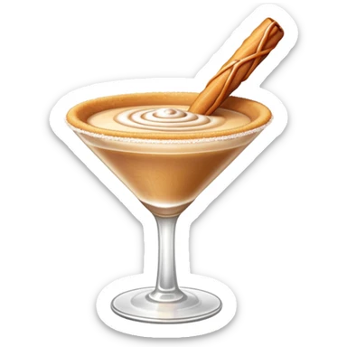 Cinnamon churro martini with a churro in it sticker