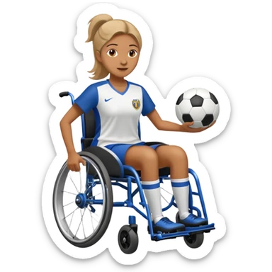 woman in wheelchair playing soccer sticker