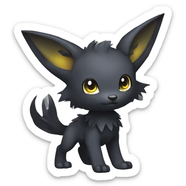 Cute cool shiny fantasy dark-shadow-themed animal hybrid Fakemon full body sticker
