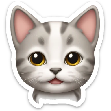 kitten with mustache sticker
