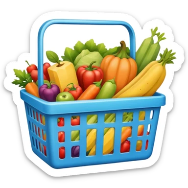 
shopping basket with groceries sticker