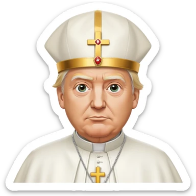 Donald trump as the pope sticker