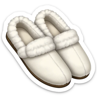 white fluffy slippers sticker