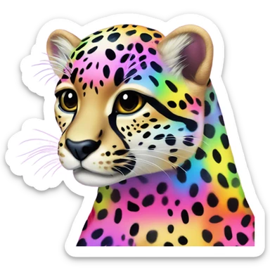 Lisa frank rainbow cheetah print sticker