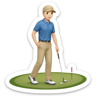 man playing golf full body sticker
