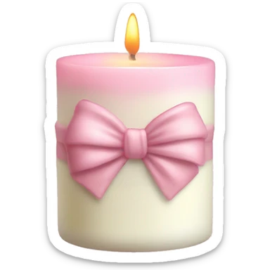 vanilla scented candle with light pink bow sticker