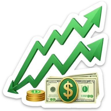 Cash flow with arrow sticker