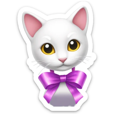 Shiny colorful Mew with ribbons sticker