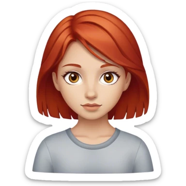 Girl with red head and brown eyes  sticker