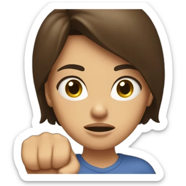 Angry brunette shaking her fist sticker