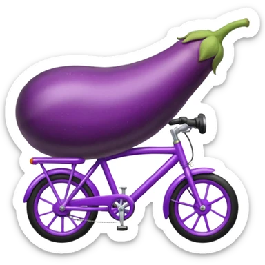 eggplant on a bike  sticker