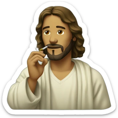 Jesús smoking weed sticker