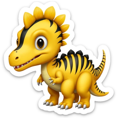 Dinosaurio amarillo con rayas negras sticker