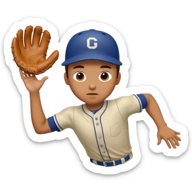 baseball player diving to catch the ball sticker