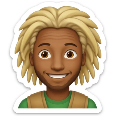Black malw with blond rastas sticker