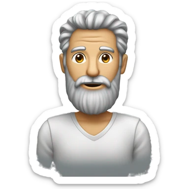 Homme âgé cheveux noir long barbe grise longue avec caméra en main sticker