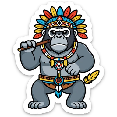 Chief Indian gorilla sticker