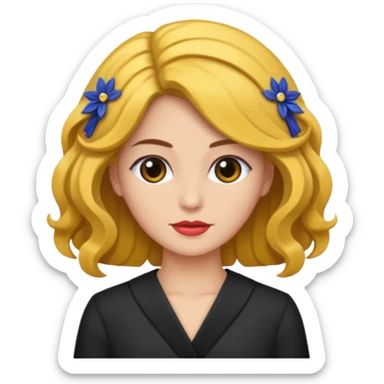 mujer con el pelo recogido para ceremonia sticker