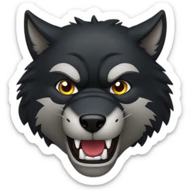 Angry black wolf sticker
