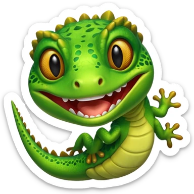 Gecko grinning sticker