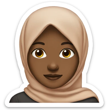 Girl in hijab brown skin sticker