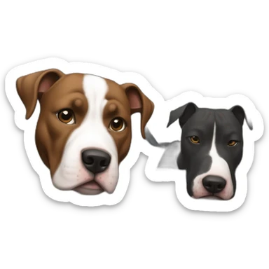 Cabeza de perra  de pitbull y american Stanford negra con manchas blancas conduciendo un citroen c3 rojo sticker