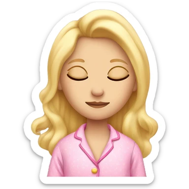 Blonde Princess sleeping in a pink Pyjama  sticker