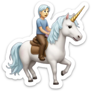unicorn riding a poop sticker
