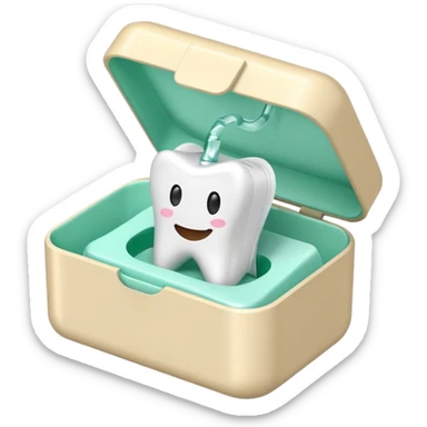 Dental floss in its box sticker