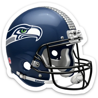 NFL Seahawks logo helmut with diamonds bling  sticker