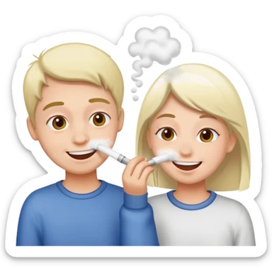 Two friends snorting a line of white powder really happy sticker