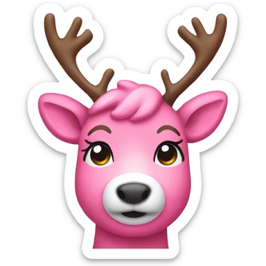 Pink Reindeer sticker