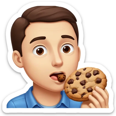 man eating a cookie drooling sticker